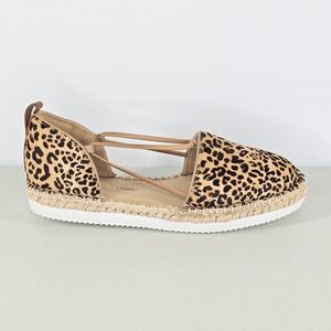 Rockport Seaview Bungee Espadrilles Leopard Faux Calf Hair Sandals Size 9.5